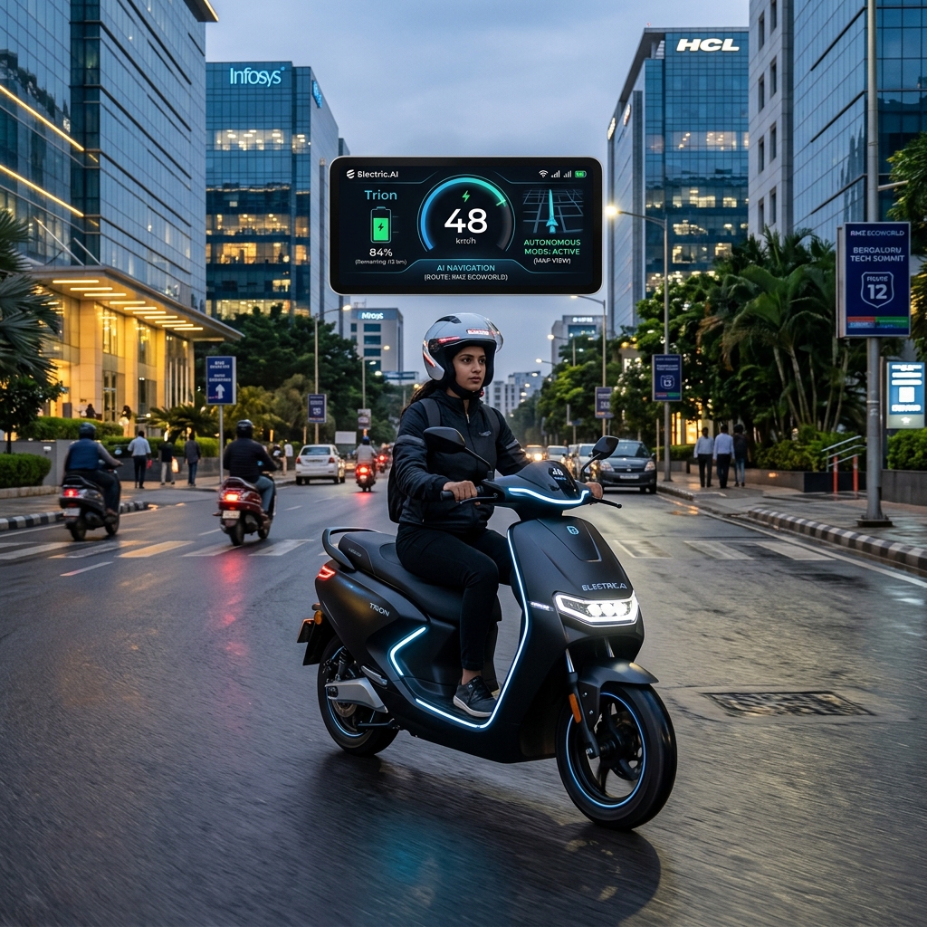 Electric.AI Enters Indian EV Market with AI-Powered Trion Scooter Offering 165 km Range
