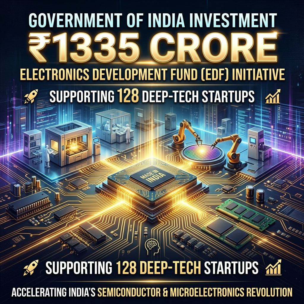 Electronics Development Fund Injects ₹1,335 Crore Across 128 Deep-Tech & Semiconductor Startups