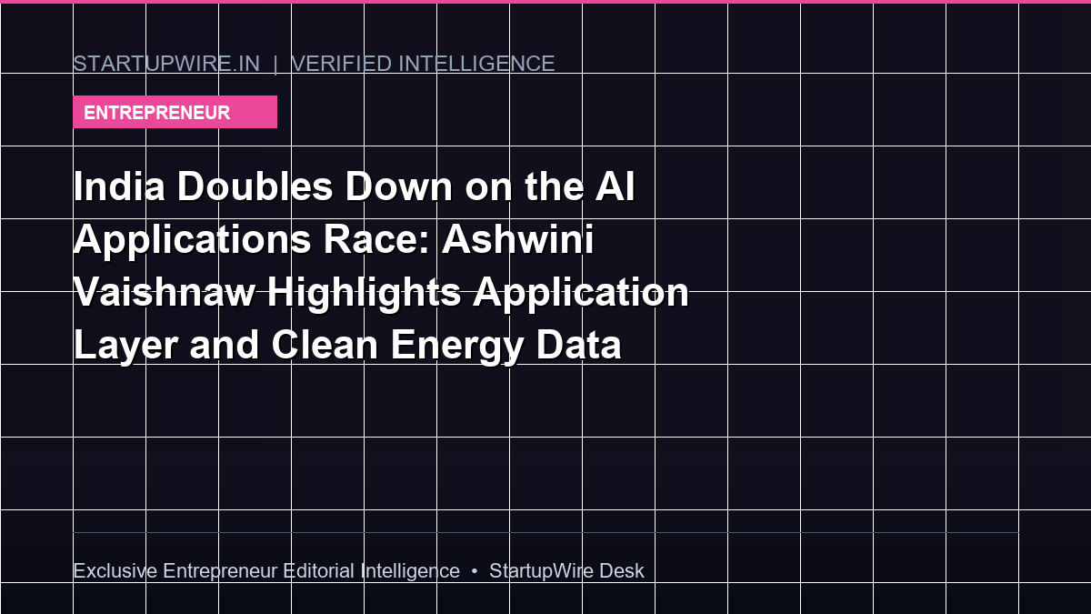 India Doubles Down on the AI Applications Race: Ashwini Vaishnaw Highlights Application Layer and Clean Energy Data Center Edge