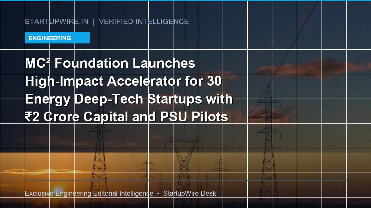 MC² Foundation Launches High-Impact Accelerator for 30 Energy Deep-Tech Startups with ₹2 Crore Capital and PSU Pilots