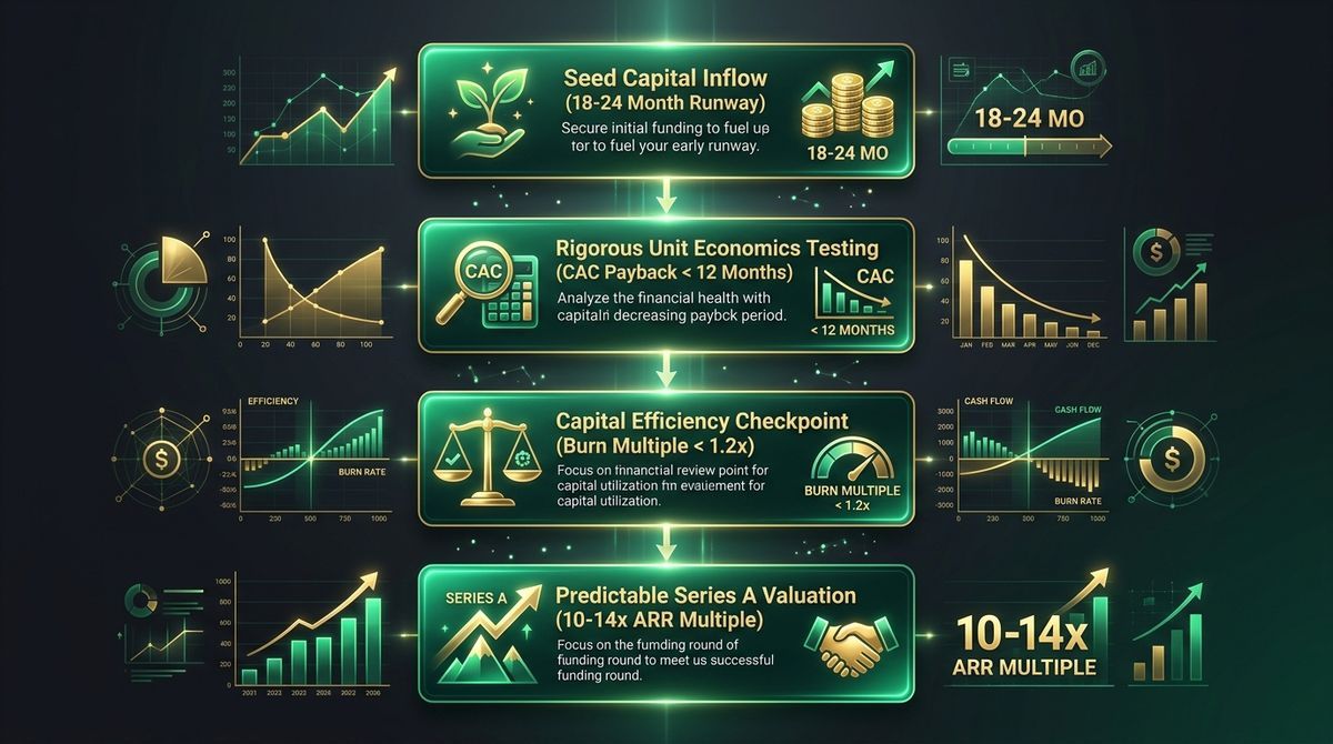 Seed to Series A Capital Efficiency and Valuation Flywheel