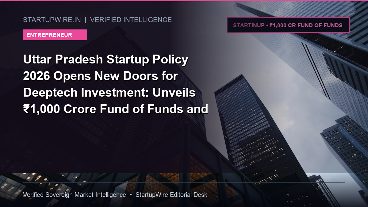 Uttar Pradesh Startup Policy 2026 Opens New Doors for Deeptech Investment: Unveils ₹1,000 Crore Fund of Funds and ₹100 Crore Patient Capital Pools